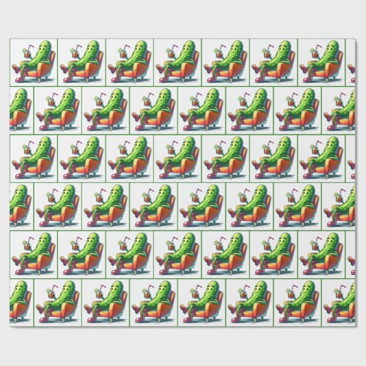 Big Dill Pickle sitzt im Stuhl Geschenkpapier (Flach)