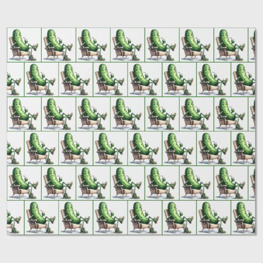 Big Dill Pickle sitzt im Stuhl Geschenkpapier (Flach)