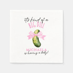 Big Dill Watercolor Kokette Pickle Baby Shower Serviette