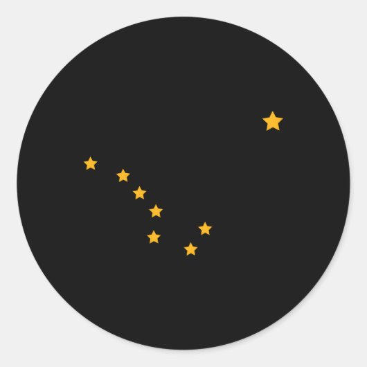 Big Dipper Alaska State Flag Statue Piece Runder Aufkleber (Vorderseite)