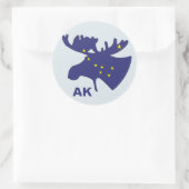 Big Dipper Moose Runder Aufkleber (Tasche)