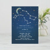 Big Dipper Star Gazing Constellation Baby Shower Einladung (Stehend Vorderseite)
