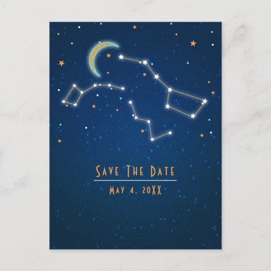 Big Dipper Star Gazing Constellation Save the Date Ankündigungspostkarte (Vorderseite)