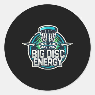 Big Disk Energy Disk Golf Basket Graphic mit fett Runder Aufkleber
