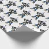 Big Dog in a Tiny Birthday Hat and Bowtie Geschenkpapier (Ecke)