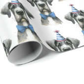 Big Dog in a Tiny Birthday Hat and Bowtie Geschenkpapier (Rolleneckpunkt)