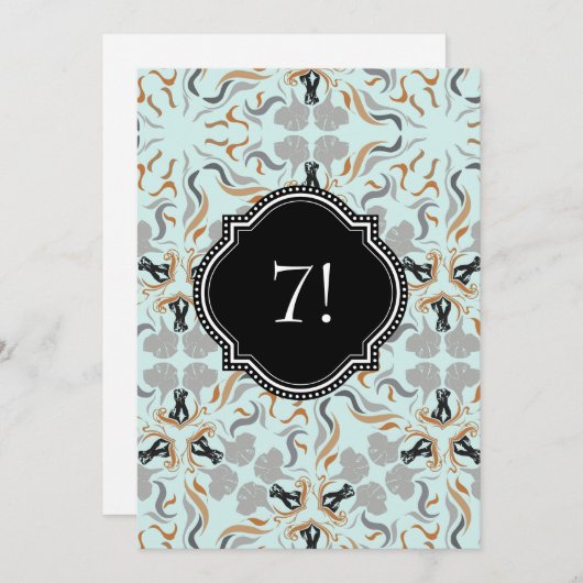 Big Dog Party Golden Black Einladung (Vorne/Hinten)