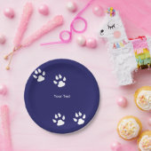 Big Dog Paw druckt auf Blue Pappteller (Party)