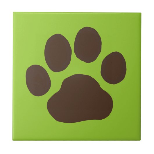 Big Dog Paw Print mit benutzerdefinierter Hintergr Fliese (Vorderseite)