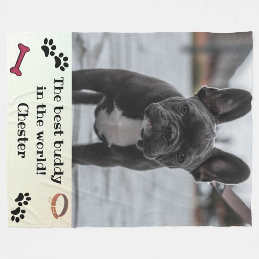 Big dog photo with text fleecedecke (Vorderseite (Horizontal))