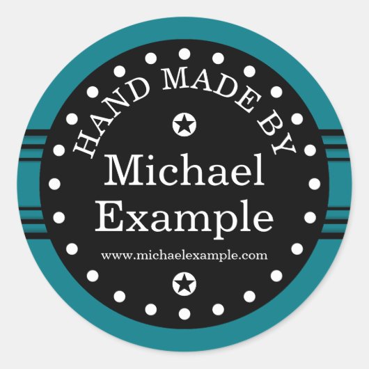 Big Dot & Stripes schwarz + Ihr Rücken. Ideen Runder Aufkleber (Vorderseite)