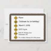 Big Dump Truck Construction Kids Party Einladung (Rückseite)