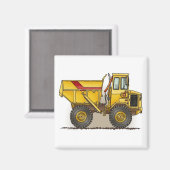 Big Dump Truck Square Magnet (Vorderseite/Rückseite)