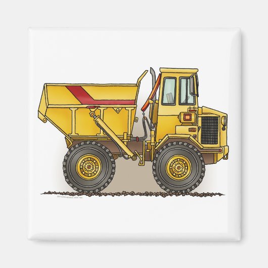 Big Dump Truck Square Magnet (Vorne)