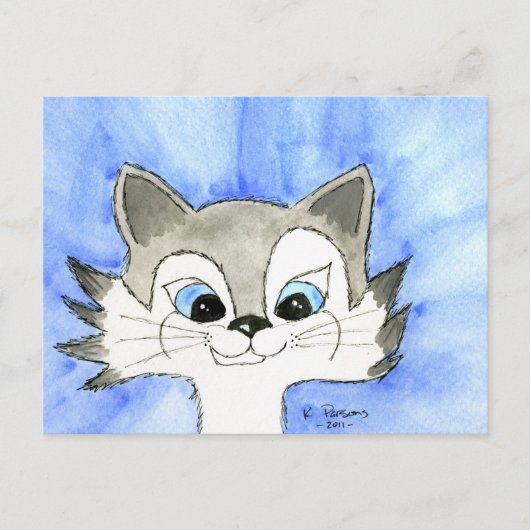 Big Eared Cat Postkarte (Vorderseite)