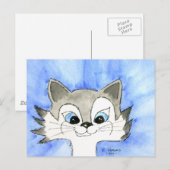 Big Eared Cat Postkarte (Vorne/Hinten)