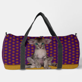 Big Eared Kitty und Polka Punkte Druckknopfbeutel Duffle Bag