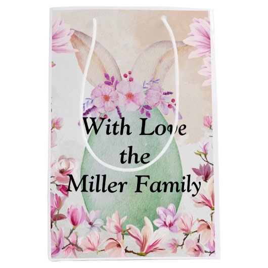 Big Easter egg green Mittlere Geschenktüte (Vorderseite)