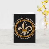 Big Easy New Orleans Louisiana Fleur De Lis Establ Karte (Gelbe Blume)