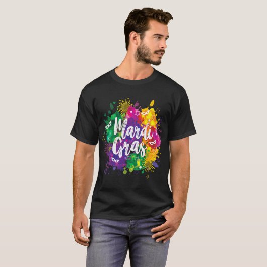 Big Easy Vibes Mardi Gras Fat Tuesday New Orleans T-Shirt (Vorne ganz)