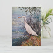 Big Egret Feiertagskarte (Stehend Vorderseite)