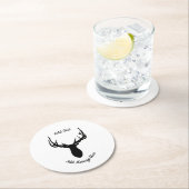 Big Elch, Text und Botschaft hinzufügen Runder Pappuntersetzer (Vor Ort)