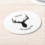 Big Elch, Text und Botschaft hinzufügen Runder Pappuntersetzer (Angewinkelt)