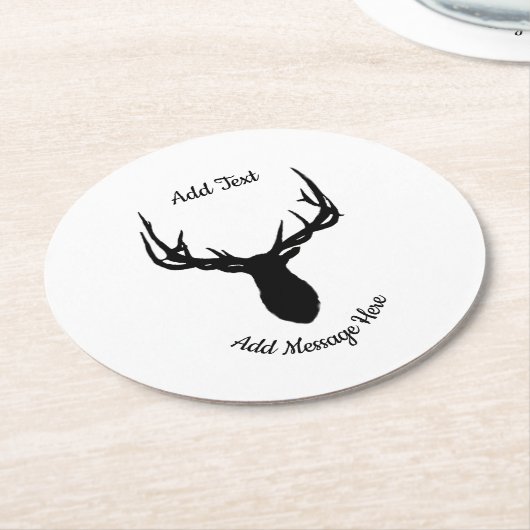 Big Elch, Text und Botschaft hinzufügen Runder Pappuntersetzer (Angewinkelt)