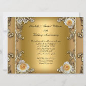 Big Elegant Gold 50. Hochzeitstag Party Einladung (Rückseite)