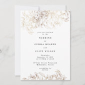 Big Elegant Gold Florals Wedding Einladung (Vorderseite)