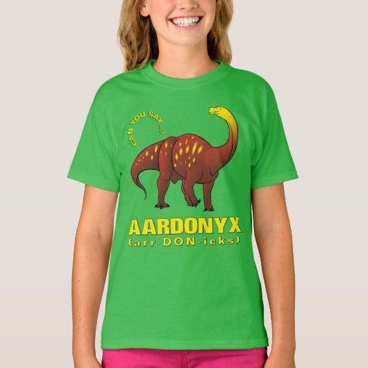 Big Extinct Names (#1): Aardonyx Dinosaurier-Kinde T-Shirt (Vorderseite)