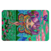 Big Eye Butterfly Fairy Purple Hair Turtle Raccoon Magnet (Horizontal)