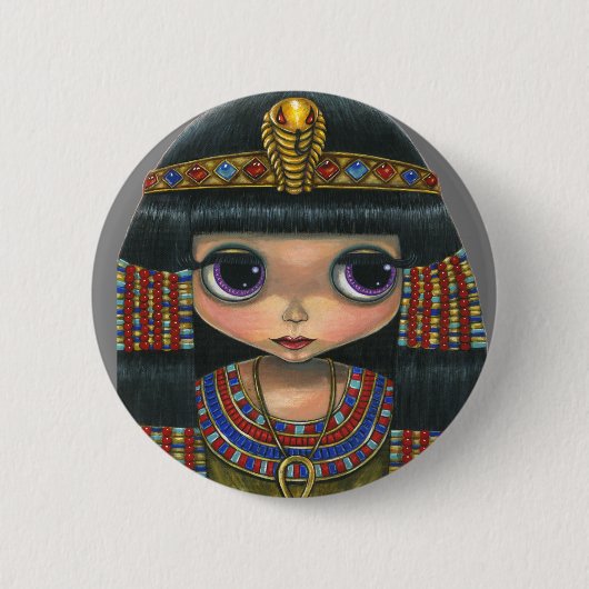 Big Eye Cleopatra Girl Doll Niedlich Button (Vorderseite)