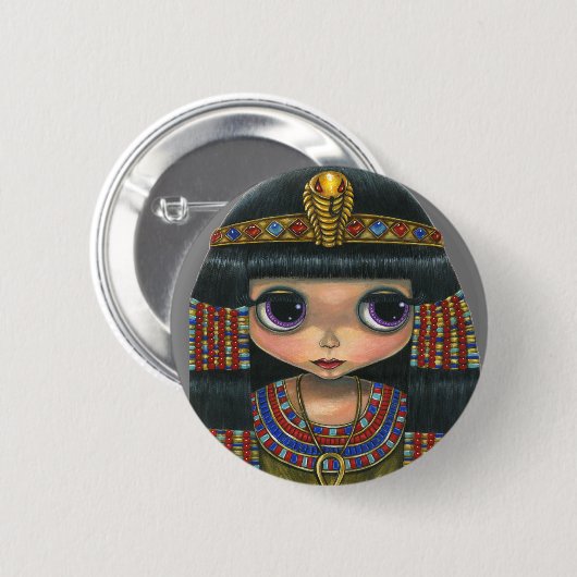 Big Eye Cleopatra Girl Doll Niedlich Button (Vorne & Hinten)