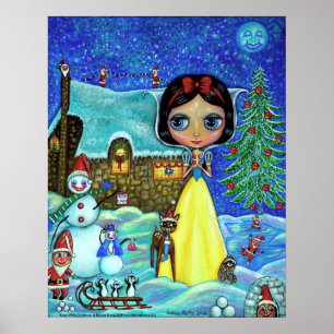 Big Eye Girl Weihnachten Weihnachtsfeiertage Schne Poster