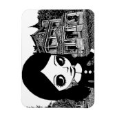 Big eye Goth Girl Spuk Haus Original Kunst Magnet (Vertikal)