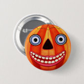 Big Eye Grinsen Halloween Pumpkin Button (Vorne & Hinten)