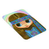 Big Eye Hippie Girl Peace Sign Blume Power "60er Magnet (Rechte Seite)