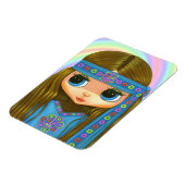 Big Eye Hippie Girl Peace Sign Blume Power "60er Magnet (Linke Seite)