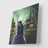 Big Eye Horror Creepy Boo Ghost Quadratische Wanduhr (Winkel)