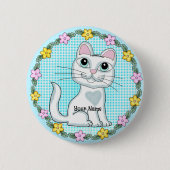 Big Eye Kitten Cat Button (Vorderseite)