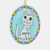 Big Eye Kitten Cat Keramik Ornament (Rechts)