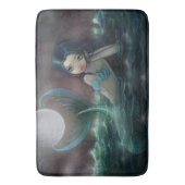 Big Eye Mermaid Niedliche Fantasie Kunst-Illustrat Badematte (Vorderseite Vertikal)