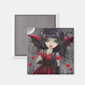 Big Eye Niedliches Rotes Herz Gothic Vampire Märch Magnet (Vorderseite/Rückseite)