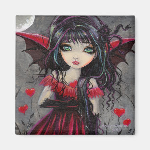 Big Eye Niedliches Rotes Herz Gothic Vampire Märch Magnet