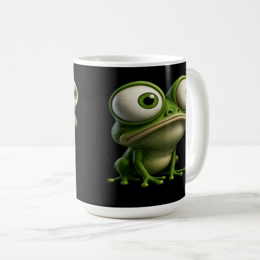 Big-Eyed Cartoon Frog Kaffeetasse (VorderseiteRechts)