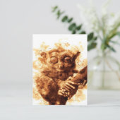 Big Eyes Monkey Coffee Art_633c3e6ae98b6de43e0a6dc Einladung (Stehend Vorderseite)