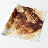 Big Eyes Monkey Coffee Art_633c3e6ae98b6de43e0a6dc Geschenkpapier (Ungerollt)