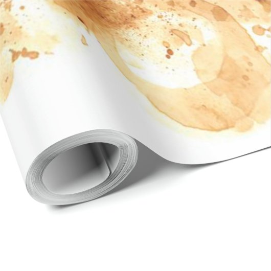 Big Eyes Monkey Coffee Art_633c3e6ae98b6de43e0a6dc Geschenkpapier (Rolleneckpunkt)