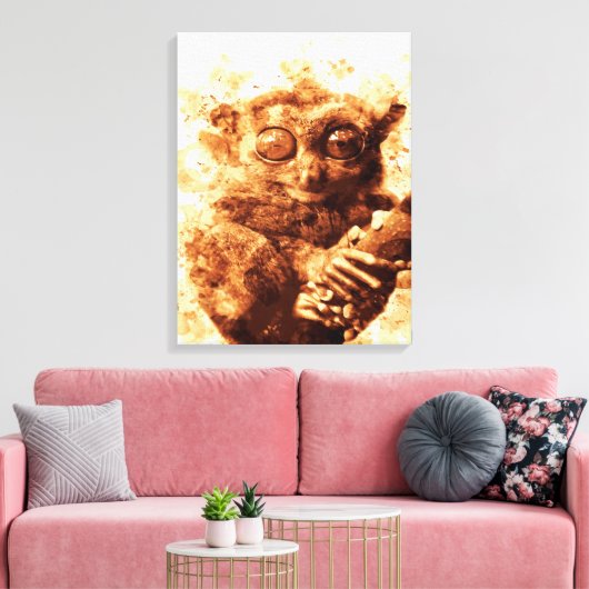 Big Eyes Monkey Coffee Art| Funny Monkey Design Leinwanddruck (Insitu (Wohnzimmer))